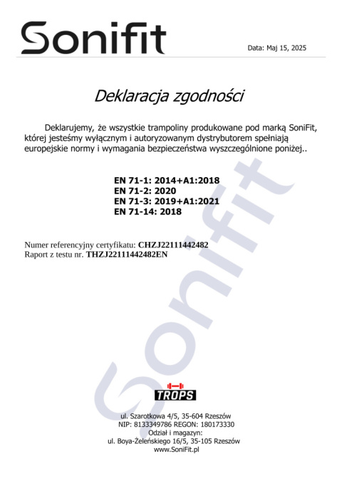 Osłona na sprężyny do trampoliny SoniFit 14Ft (427cm) Osłona na sprężyny do trampoliny SoniFit 14Ft (427cm)